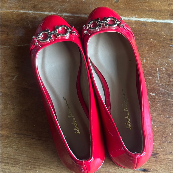 Salvatore Ferragamo Red Patent Leather Flats - Picture 9 of 9